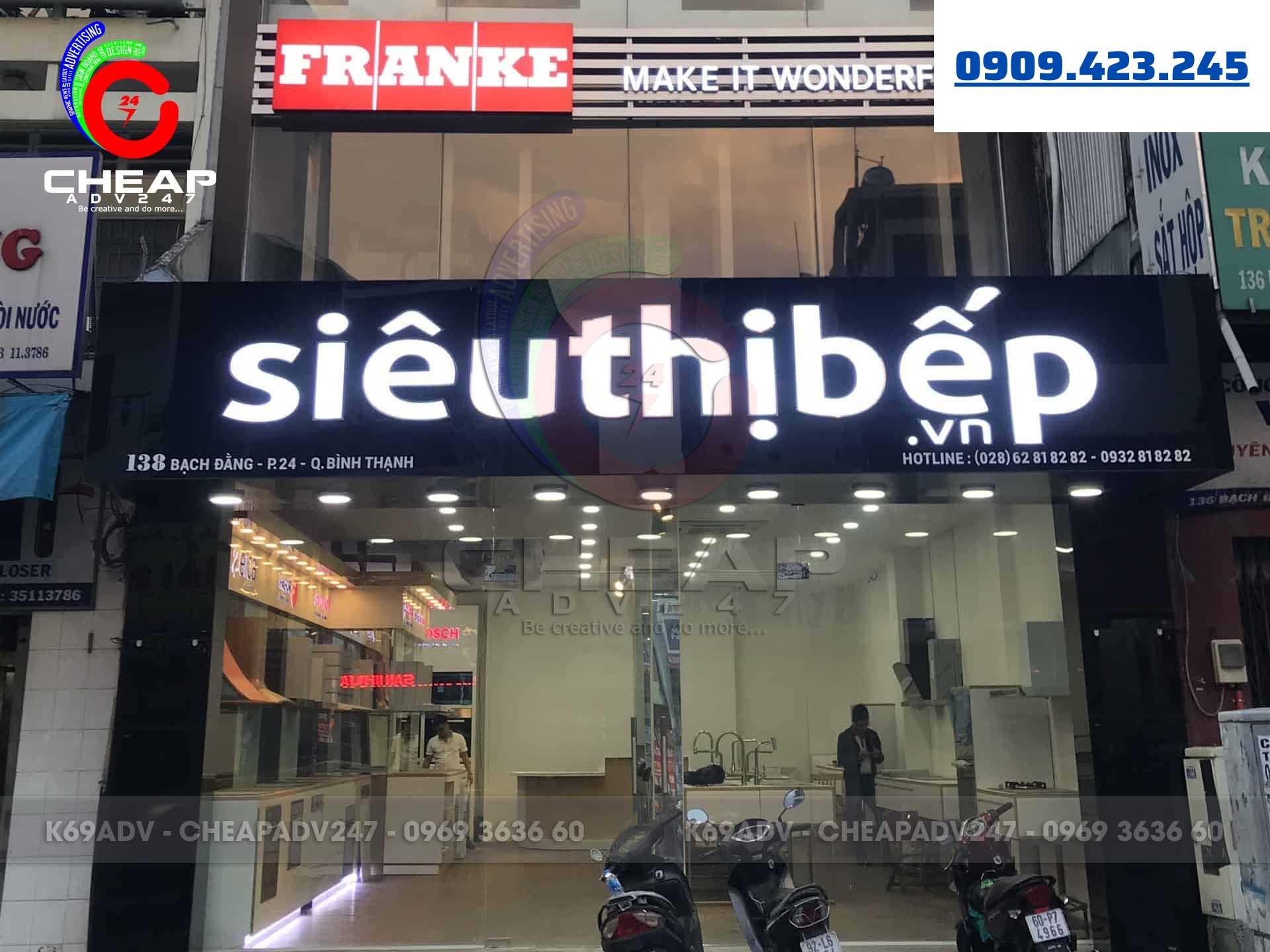 Làm bảng hiệu tại quận bình thạnh, đường bạch đằng - Siêu Thị Bếp do Quảng Cáo K69adv