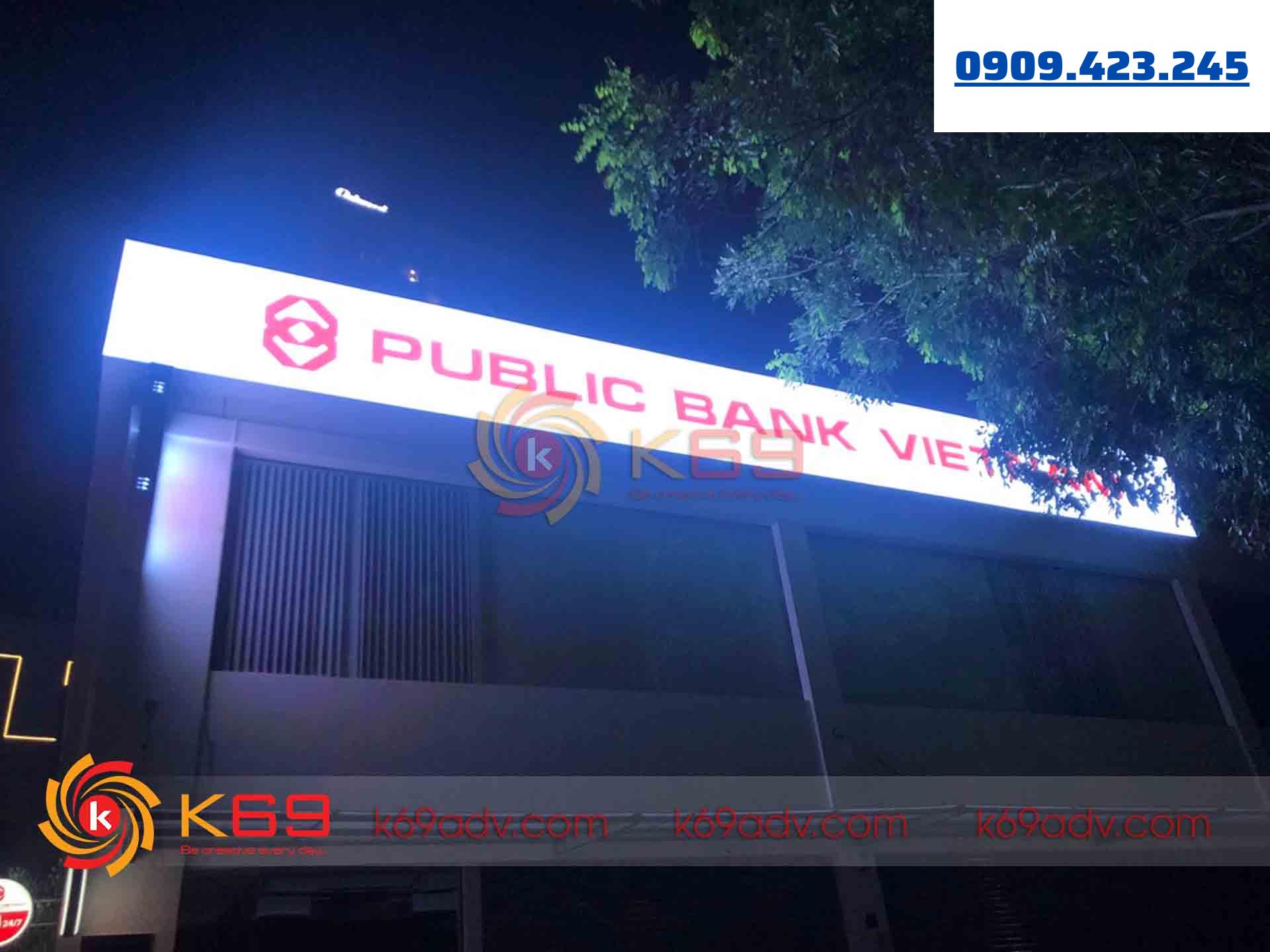 Làm bảng hiệu quảng cáo ngân hàng public bank tại quận 7 của K69adv