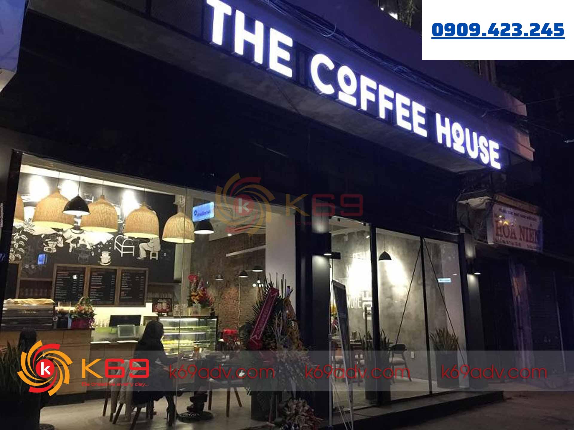 bảng hiệu quán cafe đẹp mà K69ADV đã thi công