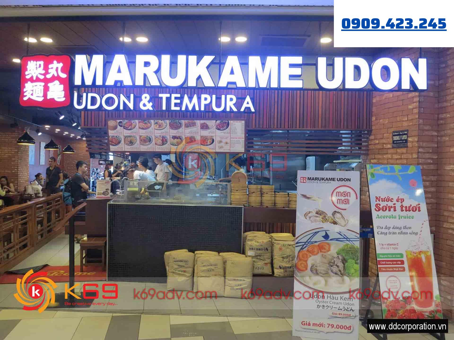 Làm bảng hiệu nhà Hàng Udon Quận 7 tại K69adv