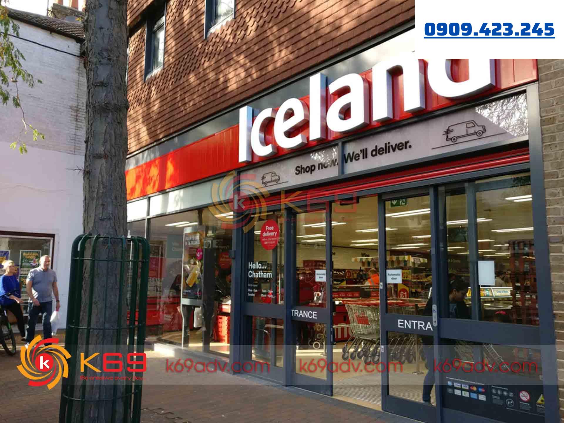 Làm bảng hiệu tại quận 7 Iceland tại K69adv