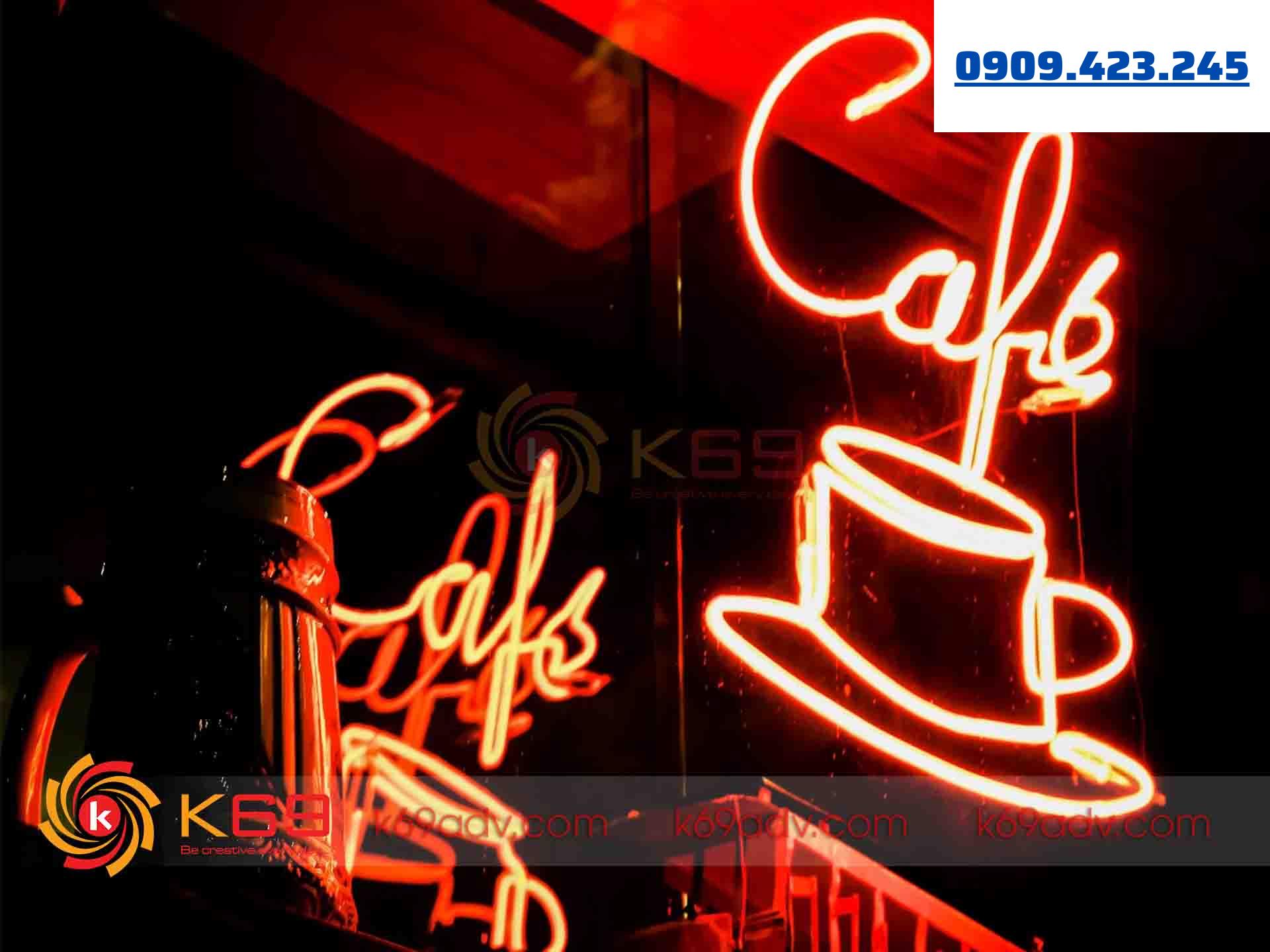 Ảnh thi công làm đèn neon sign cho quán cafe tại K69ADV